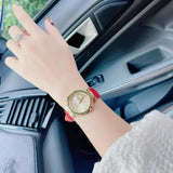  Shop Authentic Guess Trend Dragon Gold Dial Red Leather Strap Watch For Women - GW0646L1 - Luxxuri