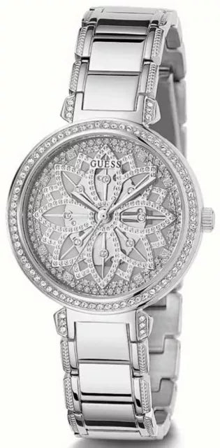  Shop Authentic Guess Lily Quartz Silver Dial Silver Steel Strap Watch For Women - GW0528L1 - Luxxuri