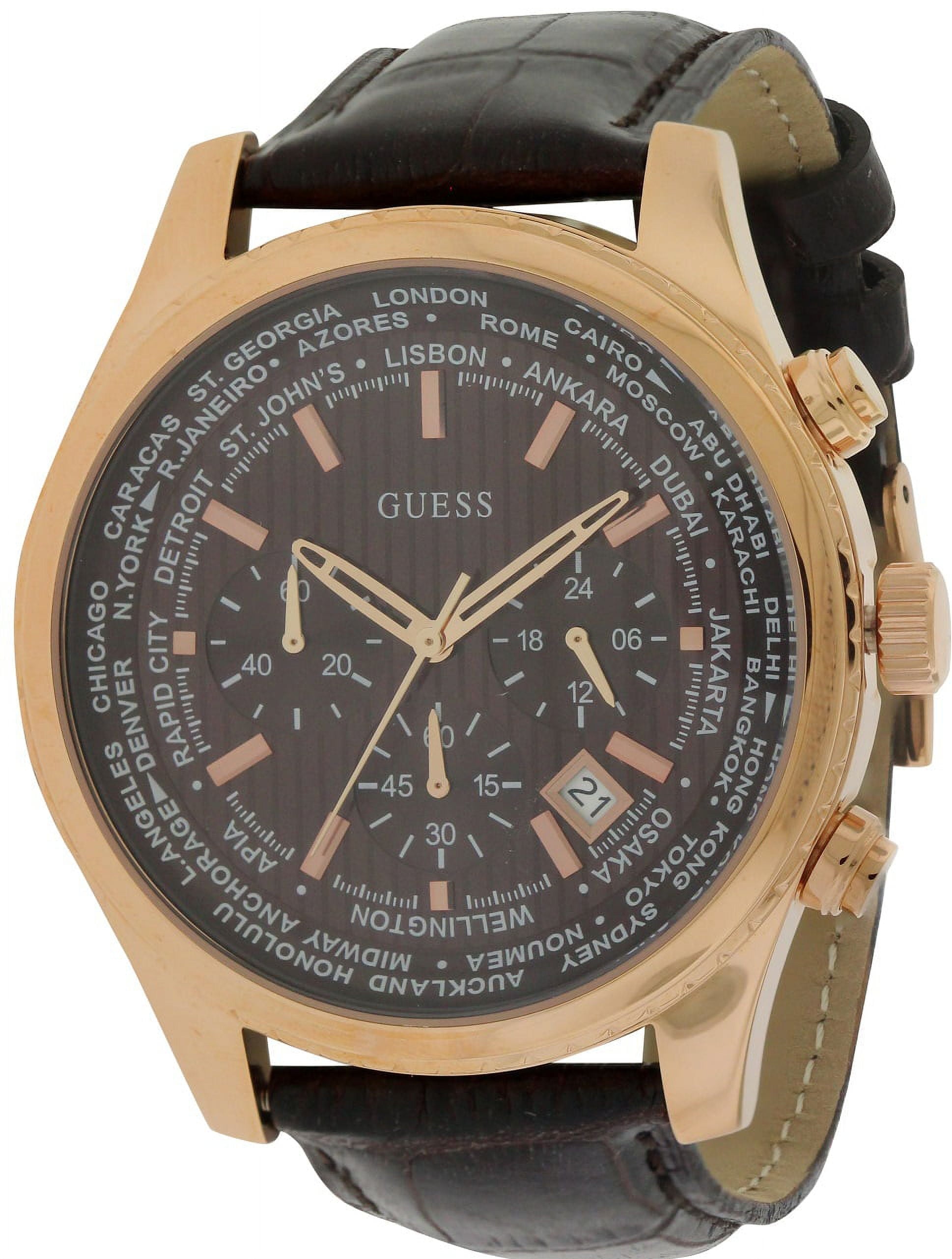  Shop Authentic Guess Pursuit Chronograph Brown Dial Brown Leather Strap Watch for Men - W0500G3 - Luxxuri