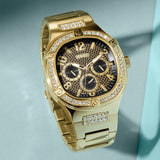  Shop Authentic Guess Duke Glitz Crystals Gold Dial Gold Steel Strap Watch For Men - GW0576G2 - Luxxuri