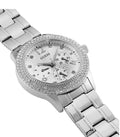  Shop Authentic Guess Bedazzle Diamonds Silver Dial Silver Steel Strap Watch For Women - W1097L1 - Luxxuri