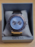  Shop Authentic Guess Rigor Analogue Quartz Blue Dial Brown Leather Strap Watch For Men - W0040G10 - Luxxuri