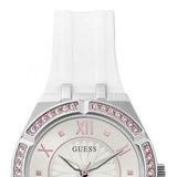  Shop Authentic Guess Sparkling Silver Dial White Rubber Strap Watch For Women - GW0032L1 - Luxxuri