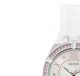  Shop Authentic Guess Sparkling Silver Dial White Rubber Strap Watch For Women - GW0032L1 - Luxxuri