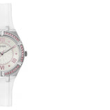  Shop Authentic Guess Sparkling Silver Dial White Rubber Strap Watch For Women - GW0032L1 - Luxxuri