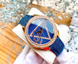 Shop Authentic Guess Little Flirt Quartz Blue Dial Blue Leather Strap Watch For Women - W0456L6 - Luxxuri