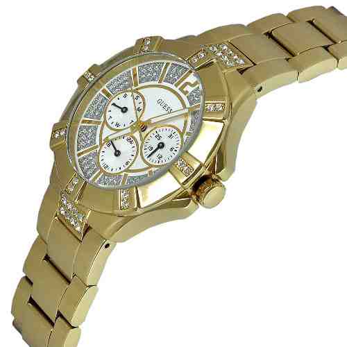  Shop Authentic Guess Vista Diamonds Gold Dial Gold Steel Strap Watch for Women - W13573L1 - Luxxuri