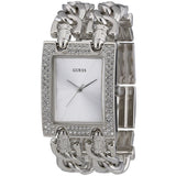  Shop Authentic Guess Mod Heavy Metal Diamonds Silver Dial Silver Steel Strap Watch for Women - W95088L1 - Luxxuri