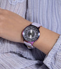  Shop Authentic Guess Dahlia Analog Silver Dial Purple Leather Strap Watch For Women - GW0529L4 - Luxxuri
