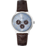  Shop Authentic Guess Wafer Analog Blue Dial Brown Leather Strap Watch For Men - W0496G2 - Luxxuri