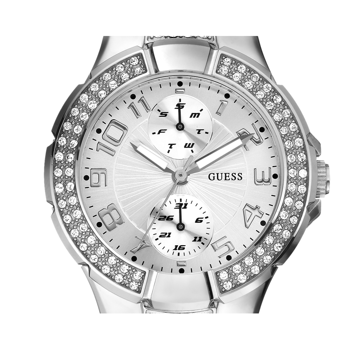  Shop Authentic Guess Mini Prism Diamonds Silver Dial Silver Steel Strap Watch for Women - W12638L1 - Luxxuri