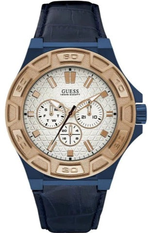  Shop Authentic Guess Force Multi Function White Dial Blue Leather Strap Watch For Men - W0674G7 - Luxxuri