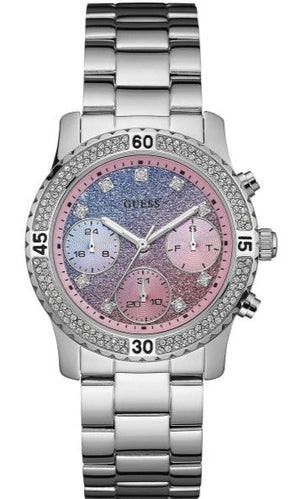  Shop Authentic Guess Confetti Multicolored Dial Silver Steel Strap Watch For Women - W0774L1 - Luxxuri
