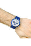  Shop Authentic Guess Caliber Chronograph White Dial Blue Rubber Strap Watch for Men - W0864G6 - Luxxuri