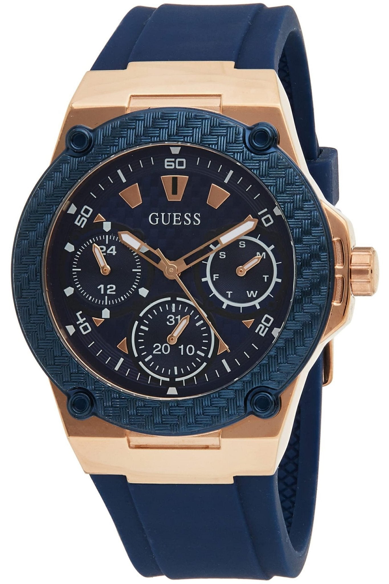 Guess Zena Blue Dial Blue Silicone Strap Watch For Women - W1049L2