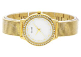  Shop Authentic Guess Chelsea Crystals Mother of Pearl White Dial Gold Mesh Bracelet Watch For Women - W0647L7 - Luxxuri