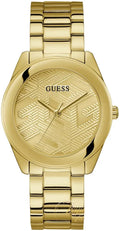  Shop Authentic Guess Cubed Analog Gold Dial Gold Steel Strap Watch For Women - GW0606L2 - Luxxuri