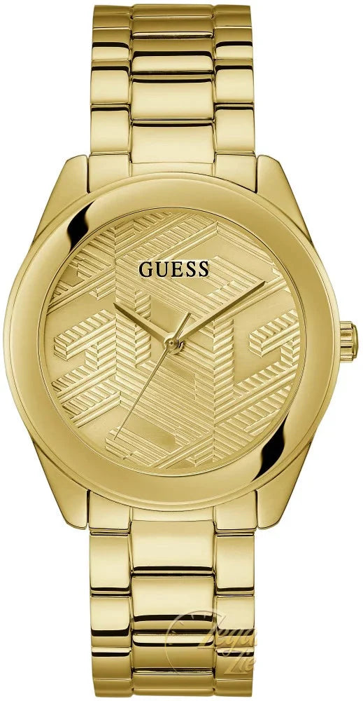  Shop Authentic Guess Cubed Analog Gold Dial Gold Steel Strap Watch For Women - GW0606L2 - Luxxuri