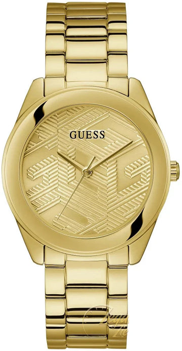  Shop Authentic Guess Cubed Analog Gold Dial Gold Steel Strap Watch For Women - GW0606L2 - Luxxuri