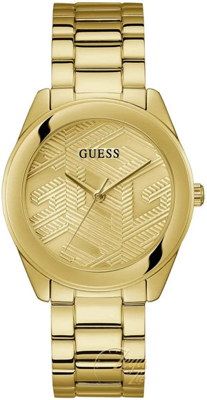  Shop Authentic Guess Cubed Analog Gold Dial Gold Steel Strap Watch For Women - GW0606L2 - Luxxuri