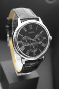  Shop Authentic Guess Wafer Analog Black Dial Black Leather Strap Watch For Men - W70016G1 - Luxxuri