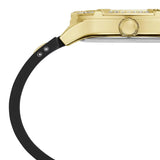  Shop Authentic Guess Duchess Crystals Gold Dial Black Silicon Strap Watch For Women - GW0619L2 - Luxxuri