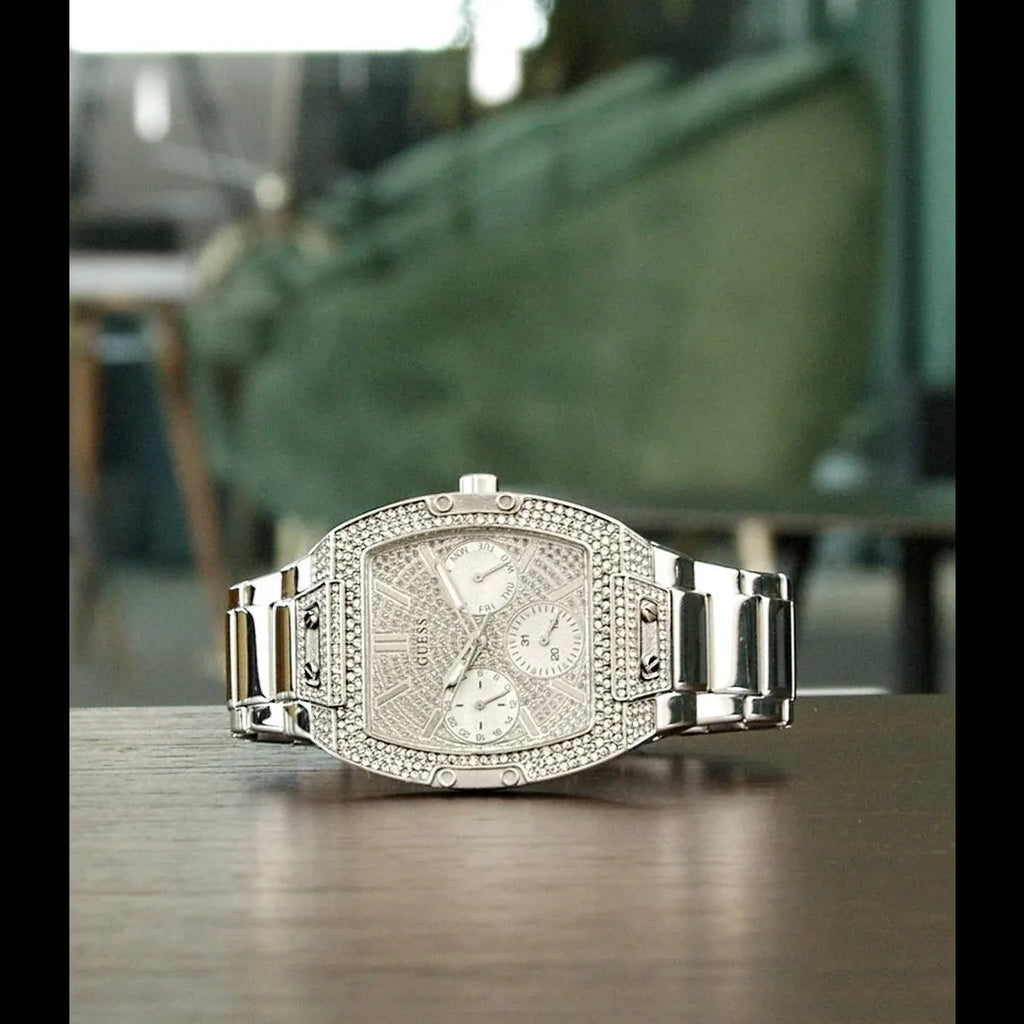 Shop Authentic Guess Raven Diamonds Silver Dial Silver Steel Strap Watch for Women - GW0104L1 - Luxxuri