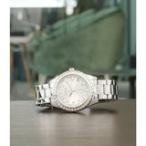  Shop Authentic Guess Sparkler Diamonds Silver Dial Silver Steel Strap Watch for Women - GW0111L1 - Luxxuri