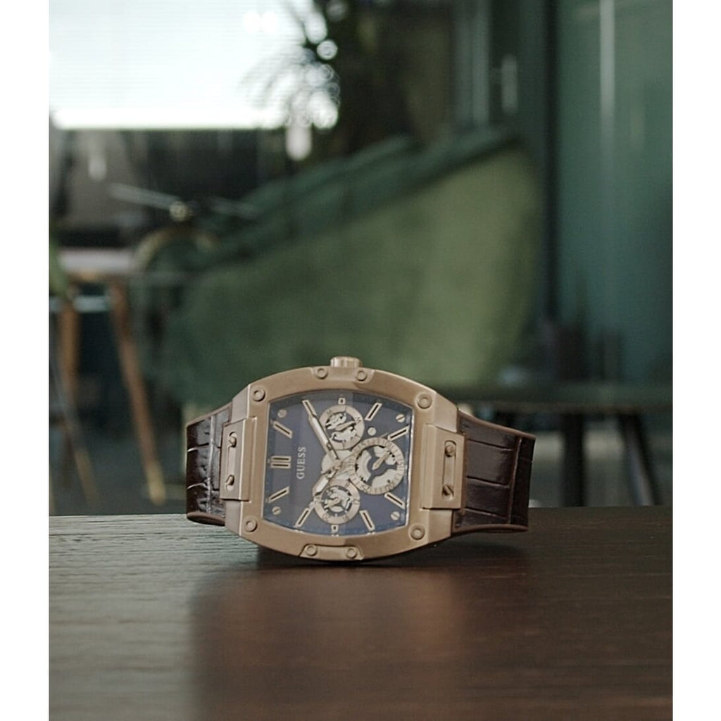  Shop Authentic Guess Phoenix Multifunction Blue Dial Brown Leather Strap Watch for Men - GW0202G2 - Luxxuri
