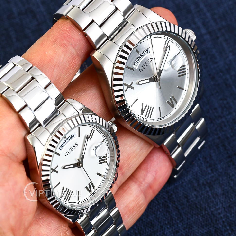  Shop Authentic Guess Connoisseur Silver Dial Silver Steel Strap Watch for Men - GW0265G6 - Luxxuri