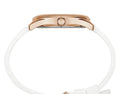 Guess G Twist White & Gold Dial White Silicone Strap Watch For Women - W0911L5