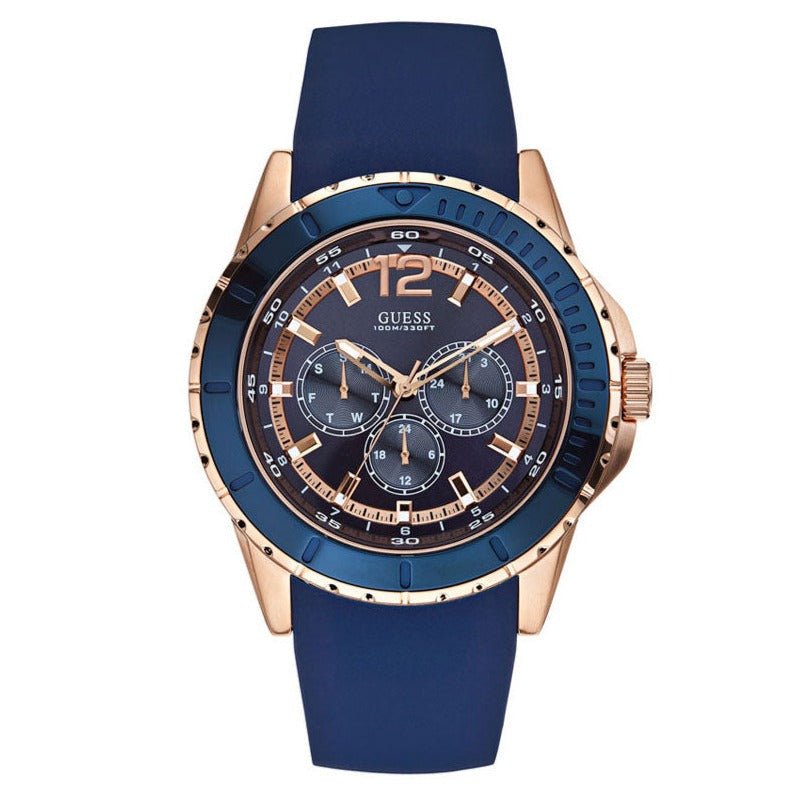  Shop Authentic Guess Maverick Blue Dial Blue Rubber Strap Watch for Men - W0485G1 - Luxxuri