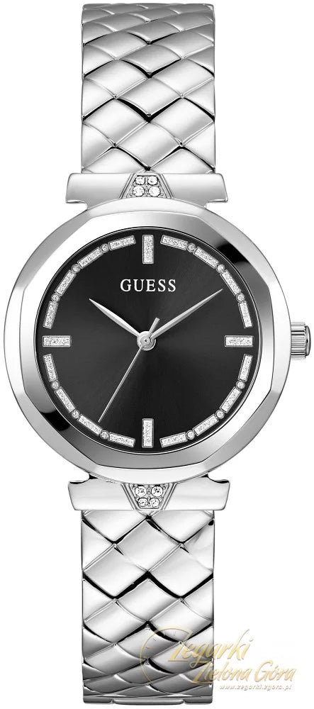  Shop Authentic Guess Rumour Quartz Black Dial Silver Steel Strap Watch For Women - GW0613L1 - Luxxuri
