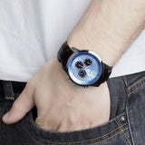  Shop Authentic Guess Wafer Analog Blue Dial Brown Leather Strap Watch For Men - W0496G2 - Luxxuri