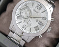  Shop Authentic Guess Atlas Chronograph Silver Dial Silver Steel Strap Watch For Men - W0668G7 - Luxxuri