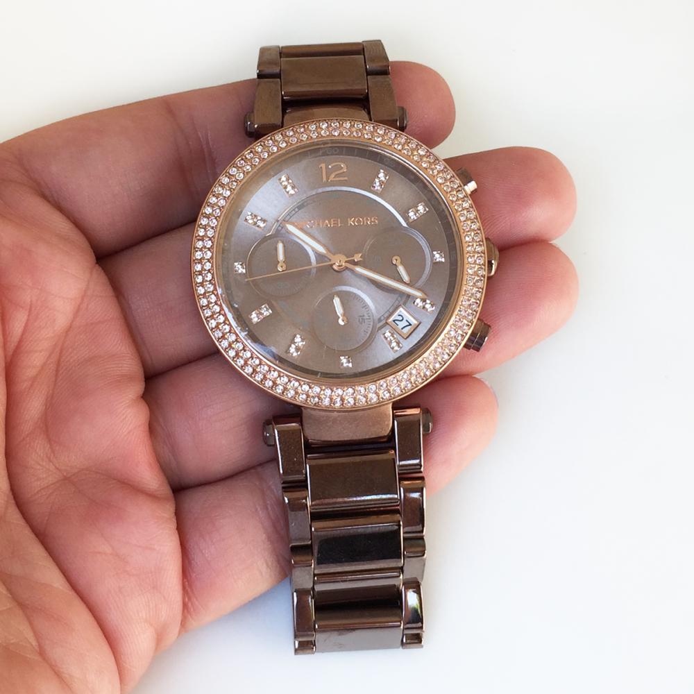  Shop Authentic Michael Kors Parker Analog Quartz Brown Dial Brown Steel Strap Watch For Women - MK6378 - Luxxuri