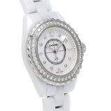  Shop Authentic Chanel J12 Diamonds Quartz White Dial White Steel Strap Watch for Women - J12 H2572 - Luxxuri