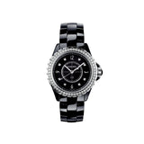  Shop Authentic Chanel J12 Diamonds Ceramic Black Dial Black Steel Strap Watch for Women - J12 H3108 - Luxxuri