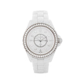  Shop Authentic Chanel J12 Quartz Diamonds White Dial White Steel Strap Watch for Women - J12 H3110 - Luxxuri