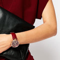  Shop Authentic Michael Kors Sawyer Maroon Dial Maroon Leather Strap Watch for Women - MK2426 - Luxxuri