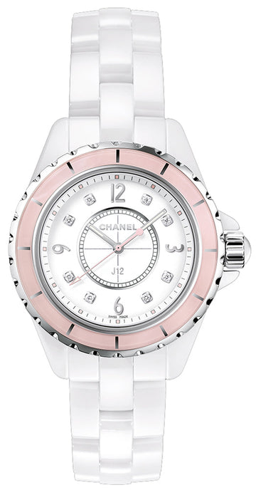  Shop Authentic Chanel J12 Quartz Diamonds Ceramic White Dial White Steel Strap Watch for Women - J12 H4466 - Luxxuri