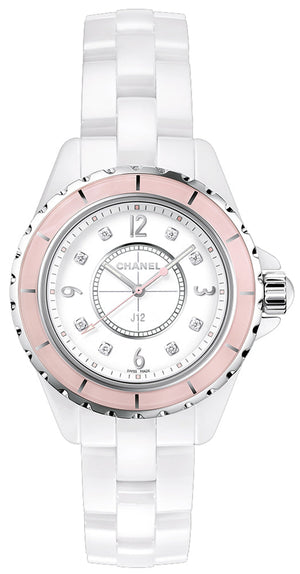  Shop Authentic Chanel J12 Quartz Diamonds Ceramic White Dial White Steel Strap Watch for Women - J12 H4466 - Luxxuri