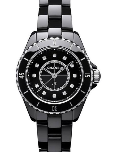  Shop Authentic Chanel J12 Quartz Diamonds Black Dial Black Steel Strap Watch for Women - J12 H5701 - Luxxuri