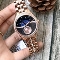  Shop Authentic Michael Kors Lauryn Blue Dial Rose Gold Steel Strap Watch for Women - MK3723 - Luxxuri