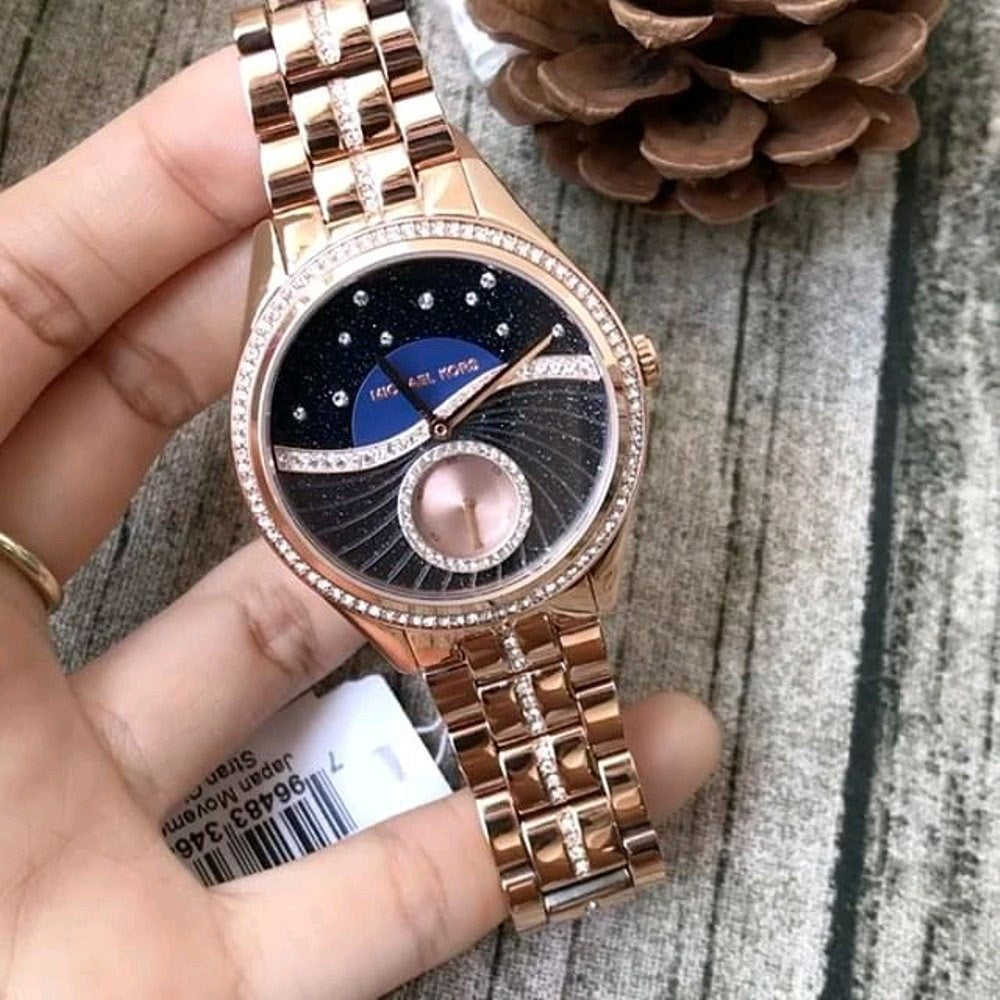 Shop Authentic Michael Kors Lauryn Blue Dial Rose Gold Steel Strap Watch for Women - MK3723 - Luxxuri