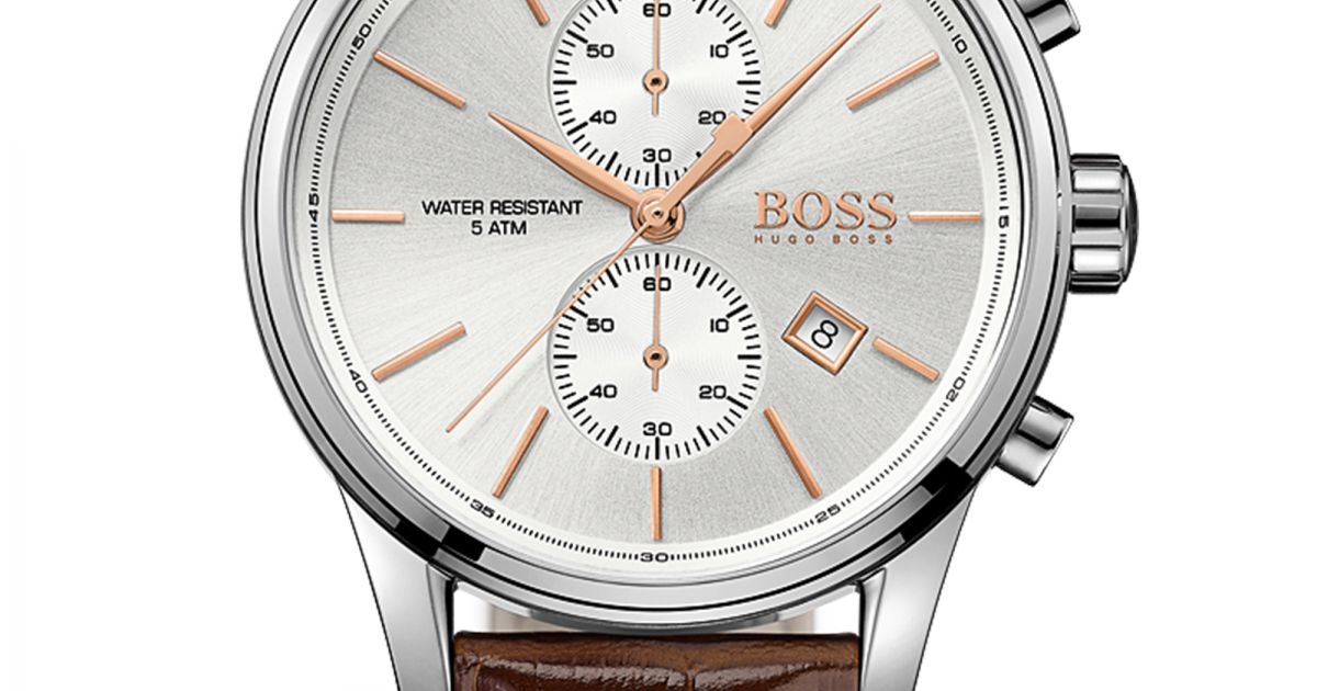  Shop Authentic Hugo Boss Jet White Dial Brown Leather Strap Watch for Men - 1513280 - Luxxuri