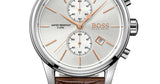  Shop Authentic Hugo Boss Jet Chronograph Quartz Silver Dial Brown Leather Strap Watch For Men - HB1513280 - Luxxuri