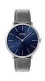  Shop Authentic Hugo Boss Horizon Blue Dial Grey Leather Strap Watch for Men - 1513539 - Luxxuri