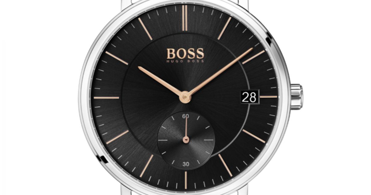  Shop Authentic Hugo Boss Corporal Black Dial Black Leather Strap Watch for Men - 1513638 - Luxxuri