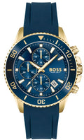  Shop Authentic Hugo Boss Admiral Blue Dial Blue Rubber SIlicon Strap Watch for Men - 1513965 - Luxxuri